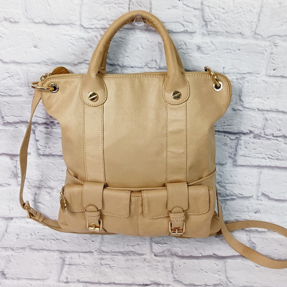 Stella McCartney tan large satchel bag 3 in 1 bag!